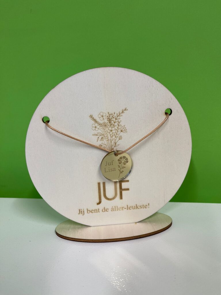 Ketting voor de Juf met houten cirkel