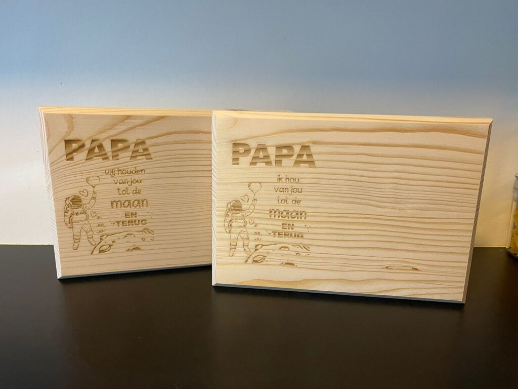 Fotoplank - Papa ik hou van jou tot de maan en terug