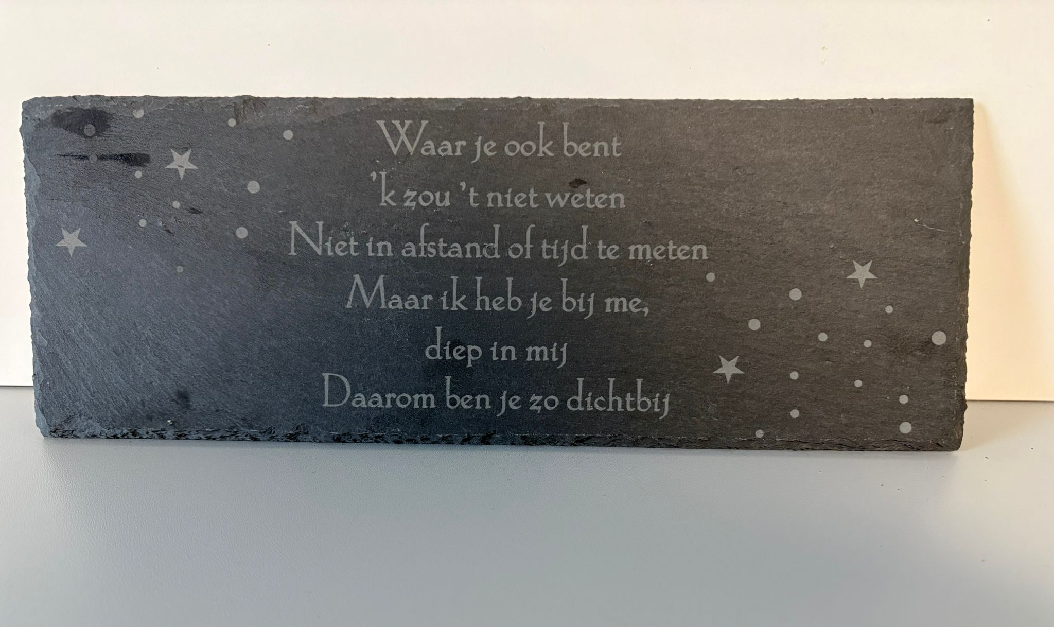 Leisteen met tekst gravering - Afbeelding 2
