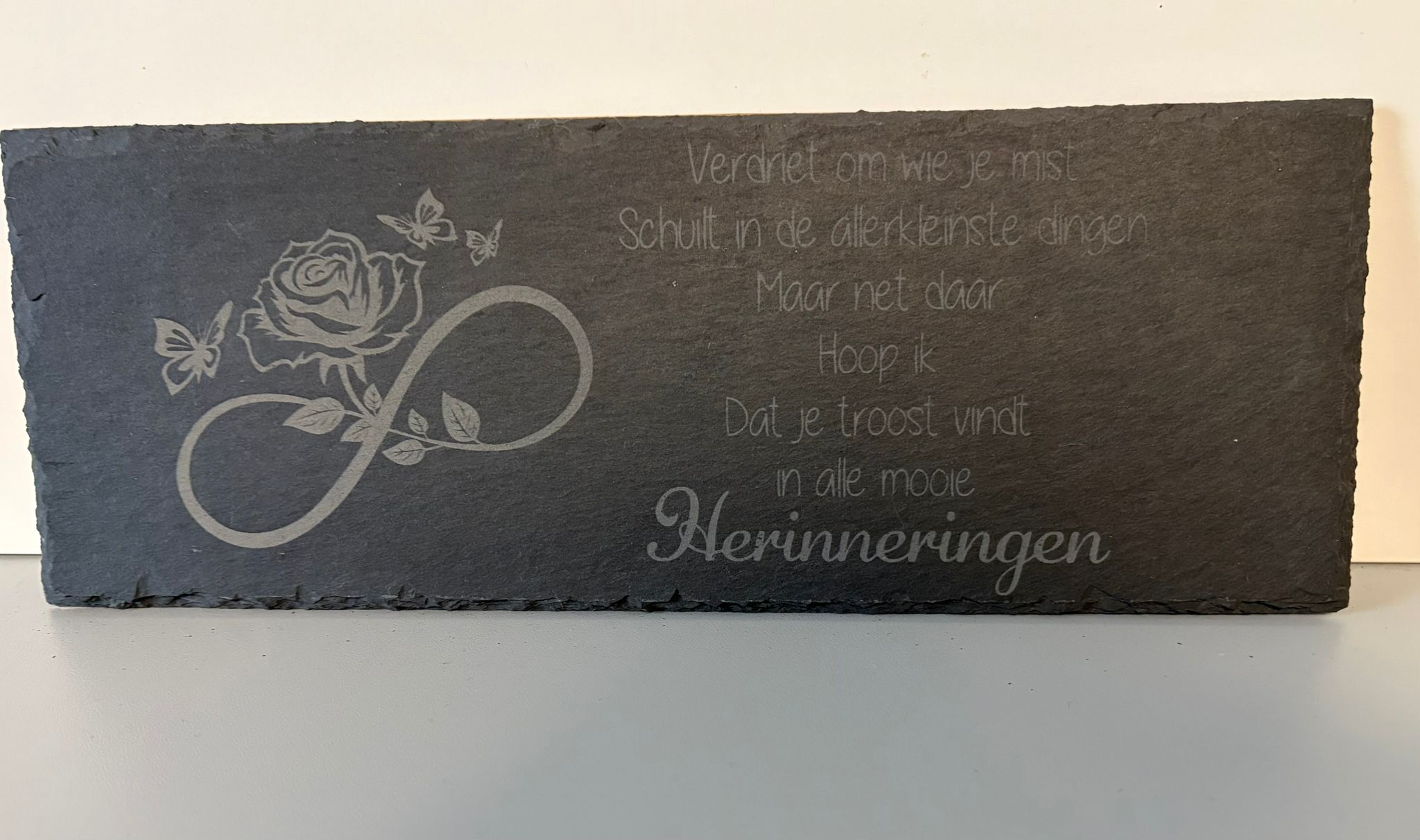 Leisteen met tekst gravering - Afbeelding 3