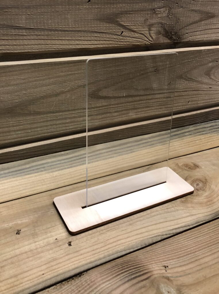 Plexiglas ansichtkaart met standaard