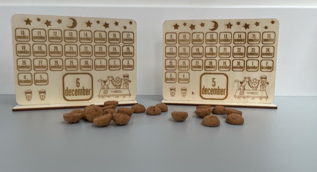 Aftelkalender Sinterklaas gegraveerd - Afbeelding 1