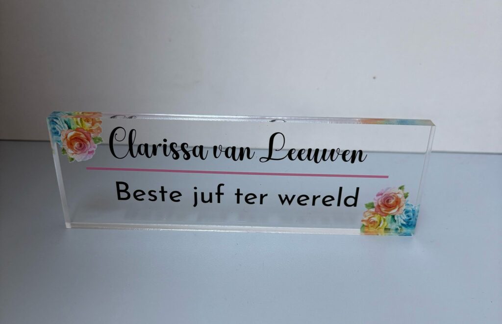 Naambordje - Beste juf ter wereld