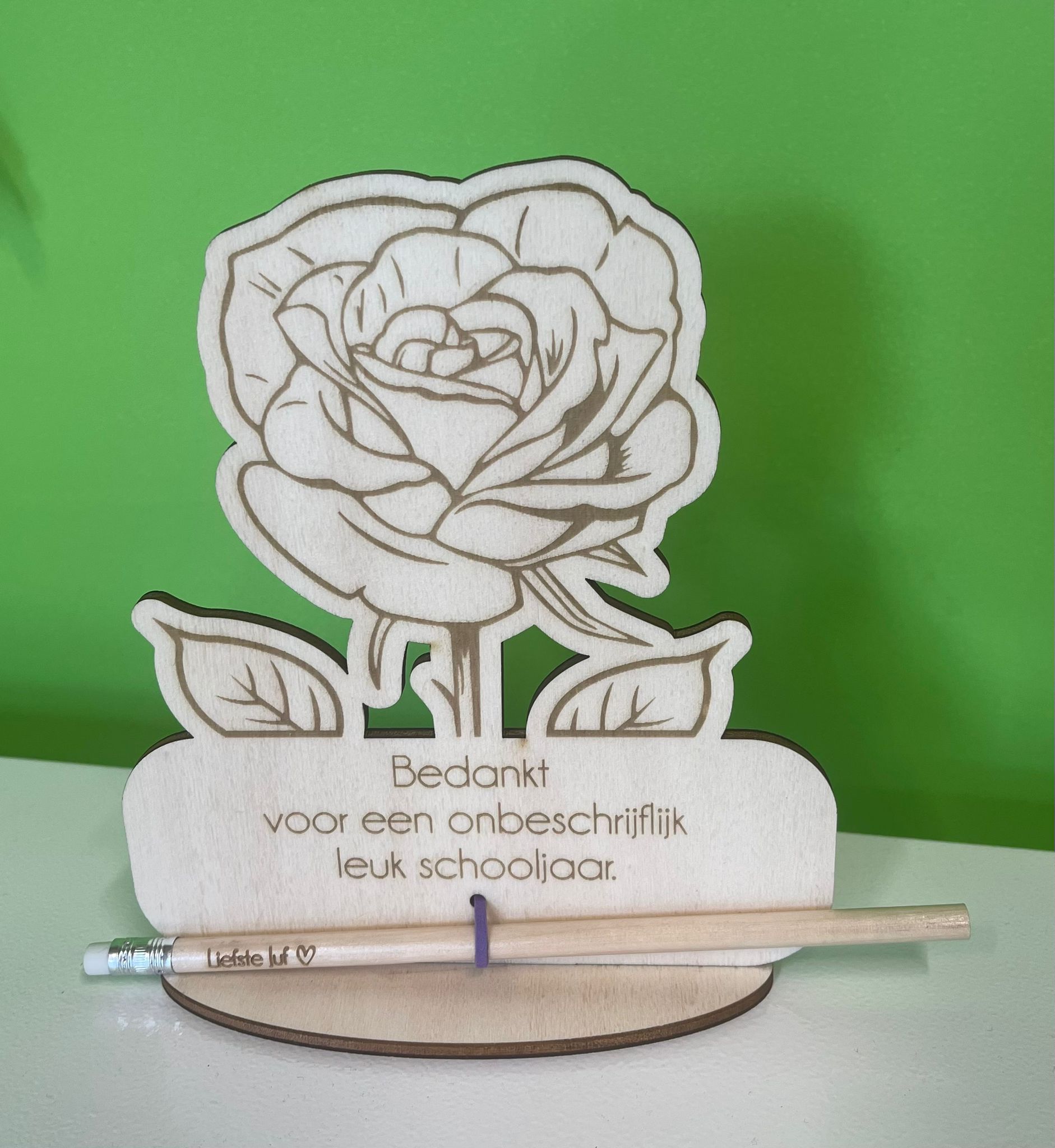 Bloem voor potlood - Bedankt voor een onbeschrijflijk leuk schooljaar - Afbeelding 1