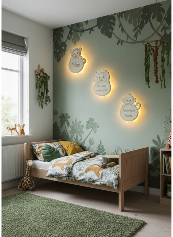 Gepersonaliseerde LED wandlamp – Jungle - Afbeelding 1
