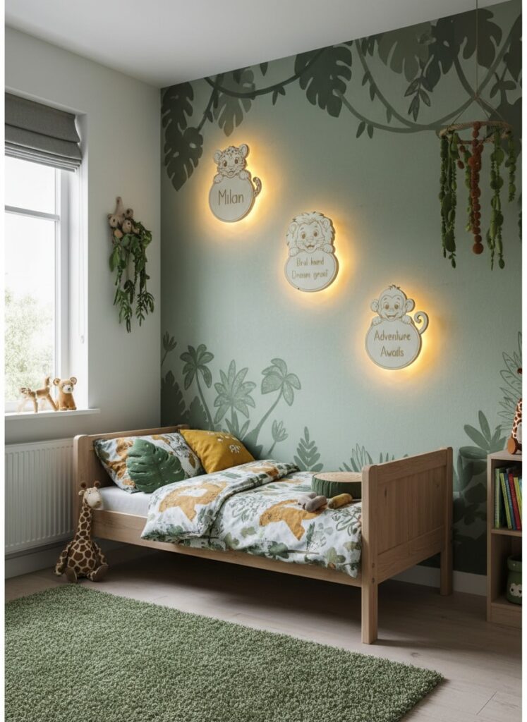 Gepersonaliseerde LED wandlamp – Jungle